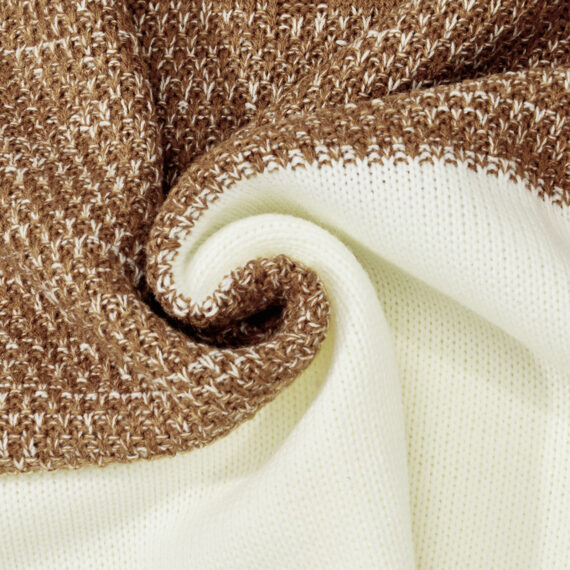 Men's Casual Color Block Long Sleeve Cable Knit Pullover Hoodie - Image 7