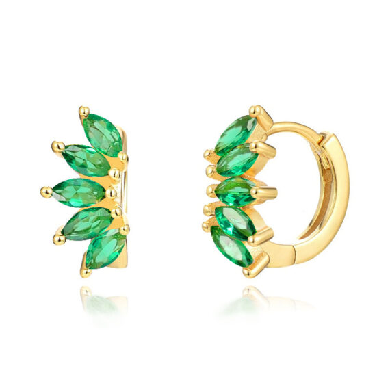 Zircon All-match Earrings Symmetrical Horse Eye Stone - Image 2