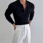 Men’s Stylish Striped Long Sleeve Shirt - Image 5