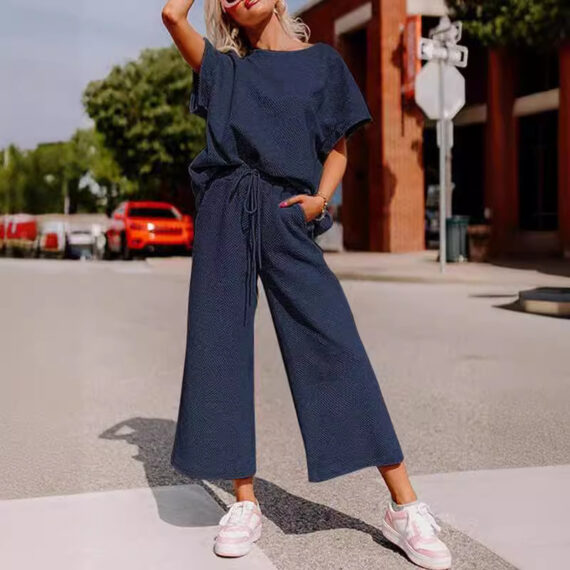 Women's Short-sleeved Trousers Two-piece Set - Image 2