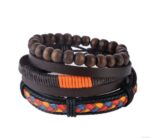 Leather Bracelet  for Men - Multilayer Bead Bracelet - Image 10