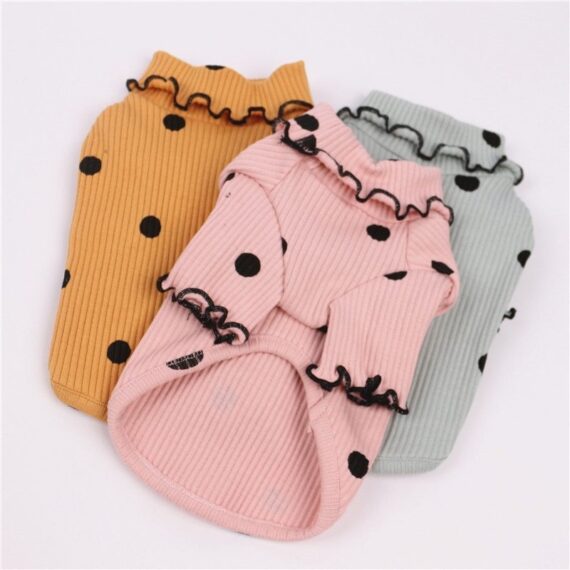 Dot turtleneck dog bottoming shirt - Image 6