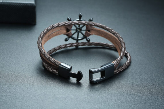 Alloy lucky figure 8 leather bracelet - Image 2