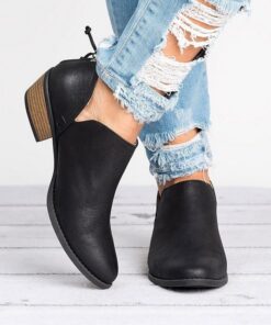 Autumn Women Shoes Retro High Heel Ankle Boots