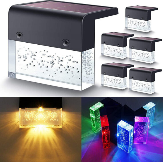 Waterproof New RGB LED Solar Step Fence Light - Image 3