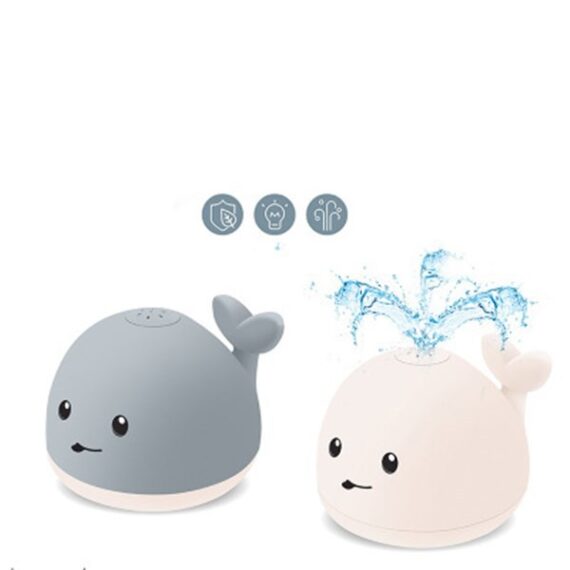 Baby Cute Cartoon Whale Floating Spraying Water Bath Toys With Light Music LED Light Baby Toys - Image 3