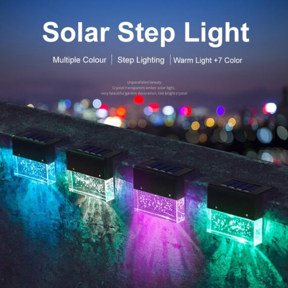 Waterproof New RGB LED Solar Step Fence Light