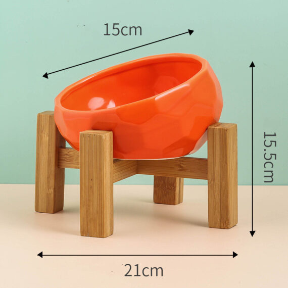 Beautiful Ceramic Cat Bowl Oblique Mouth - Image 3