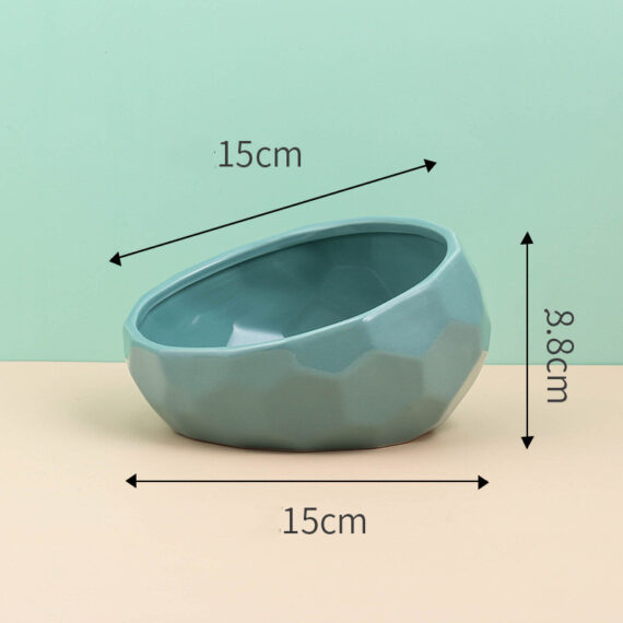 Beautiful Ceramic Cat Bowl Oblique Mouth - Image 2
