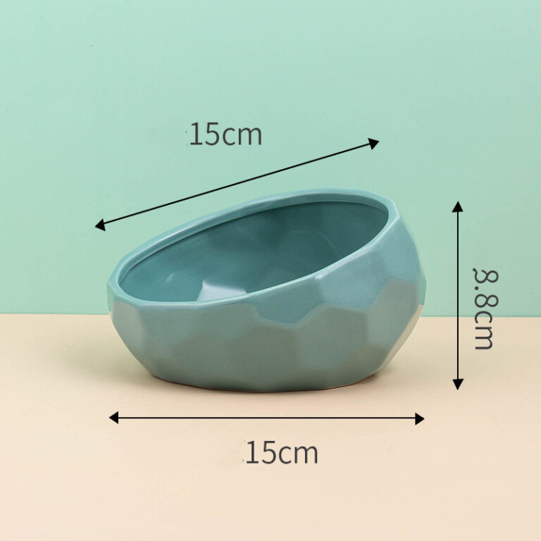Beautiful Ceramic Cat Bowl Oblique Mouth - Image 2