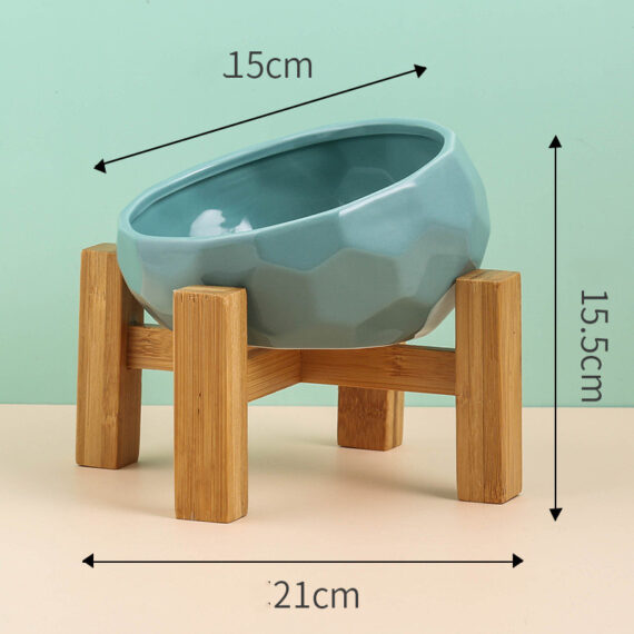 Beautiful Ceramic Cat Bowl Oblique Mouth - Image 4
