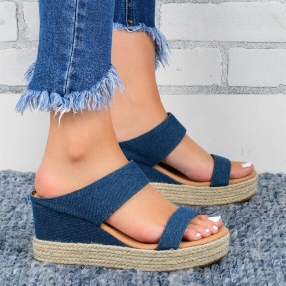 Casual Sandals Hemp High Wedge Heel - Image 2