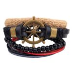 Leather Bracelet  for Men - Multilayer Bead Bracelet - Image 9