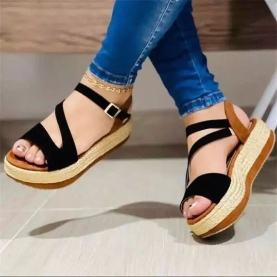 Platform Sandals Hollow Buckle Women's Shoes - Image 4