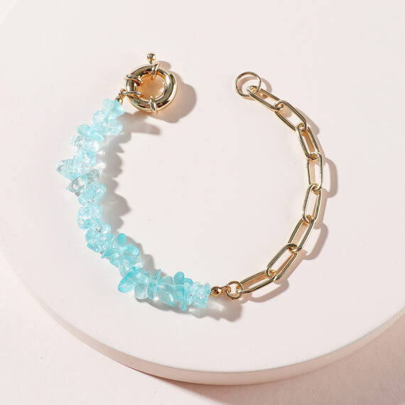 Crystal Amethyst Stone Chain Bracelet - Image 2