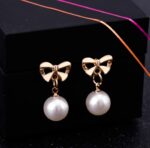 Sparkling Heart Bow Earrings