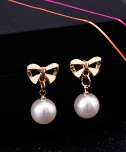 Sparkling Heart Bow Earrings