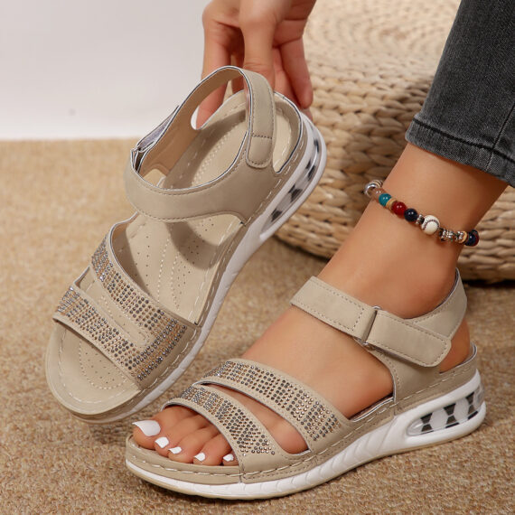 Women's Rhinestone Wedge Sandals - Image 7