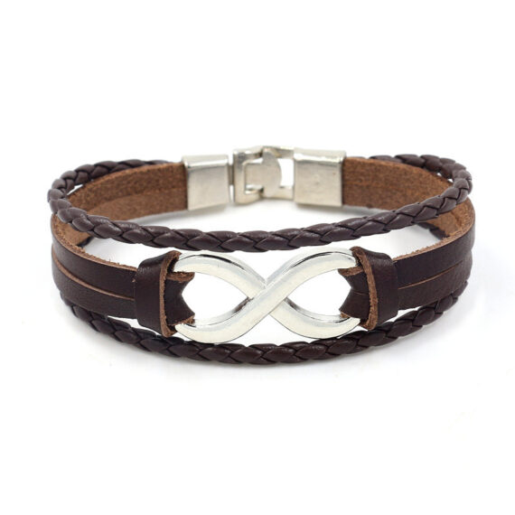 Alloy lucky figure 8 leather bracelet - Image 6