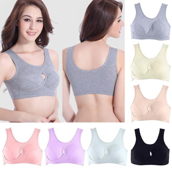 Plus Size Women Bra Ladies Cotton - No Buckles Non Wire Lingerie With Removable Padded - Image 2