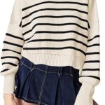 Striped Long-sleeved Sweater For Women