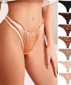 Satin Cotton Crotch T-back Women's Underwear