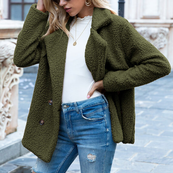 Fluffy Lapel Winter Coat - Image 5