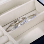 Simple Gold Ladies Zircon Earrings - Image 3