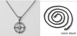 Stainless Steel Compass Circular Necklace - Image 5