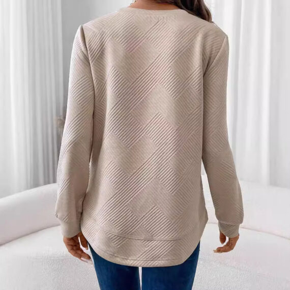 Women's Crew Neck Casual Long Sleeve Shirt - Image 5