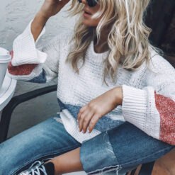 Women's Long Sleeve Loose Knit Pullover