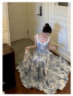 Fashion Retro Women Floral Strap Dress - Image 2