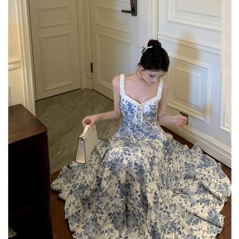 Fashion Retro Women Floral Strap Dress - Image 2