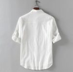 Men's Linen Stand Collar Loose Shirt - Image 2