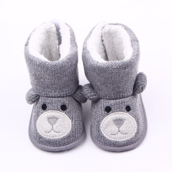 Cozy Bear Knit Baby Boots