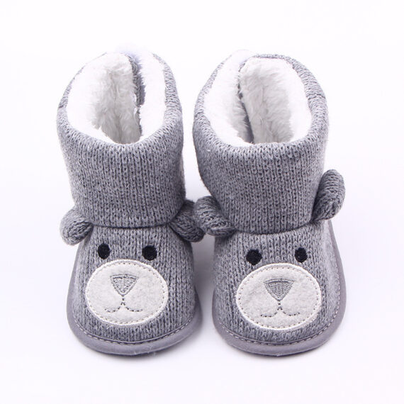 Cozy Bear Knit Baby Boots