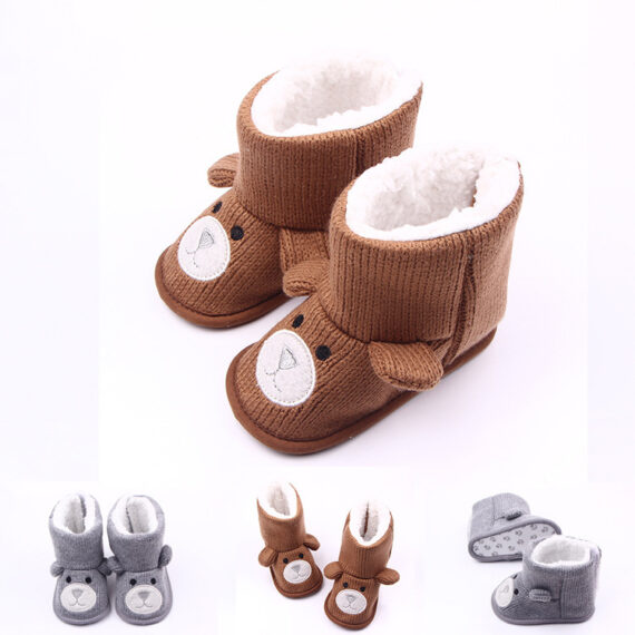 Cozy Bear Knit Baby Boots - Image 2
