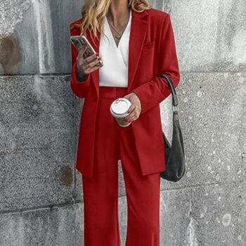 Chic Solid Color Suit