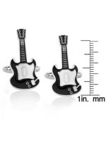 Black Color Electric Guitar Polished Finish Cufflinks - Image 4