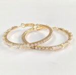 Simple Gold Ladies Zircon Earrings - Image 6