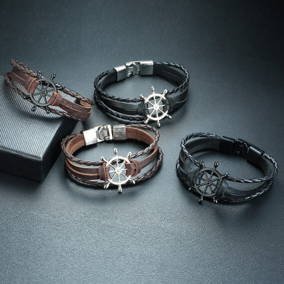 Alloy lucky figure 8 leather bracelet - Image 7