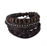 Leather Bracelet  for Men - Multilayer Bead Bracelet - Image 4