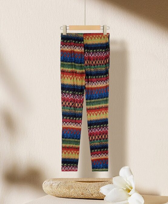 Women's Trendy Printed Warm Leggings – Stylish &Cozy - Image 2