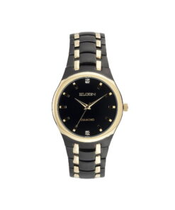 Black & Gold Analog Watch for Men with Black Dial
