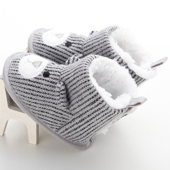 Cozy Bear Knit Baby Boots - Image 3