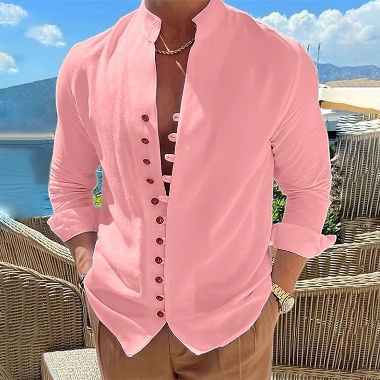 Cotton And Linen Casual Loose Long Sleeve Shirt - Image 5
