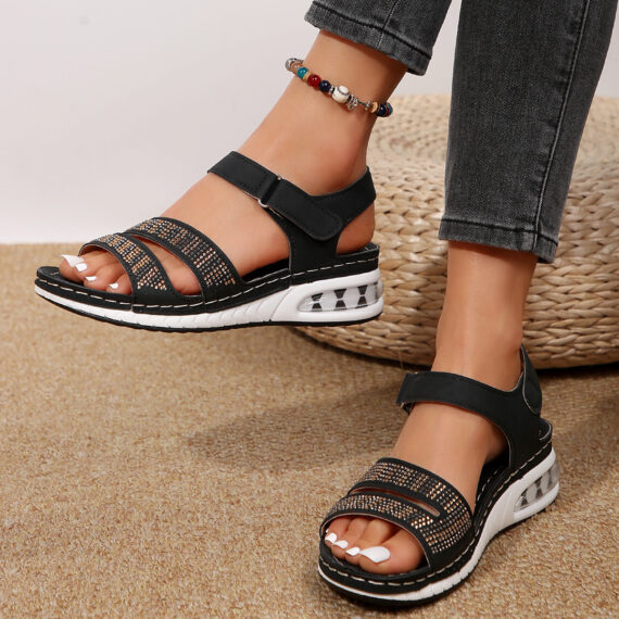 Women's Rhinestone Wedge Sandals - Image 2