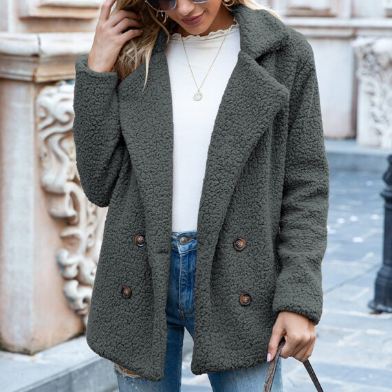 Fluffy Lapel Winter Coat - Image 2