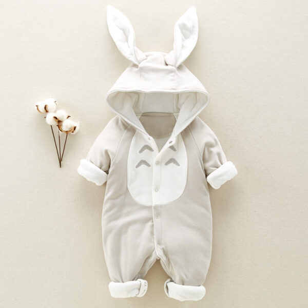 Cozy Chinchilla Hooded Baby Romper