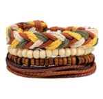 Leather Bracelet  for Men - Multilayer Bead Bracelet - Image 7